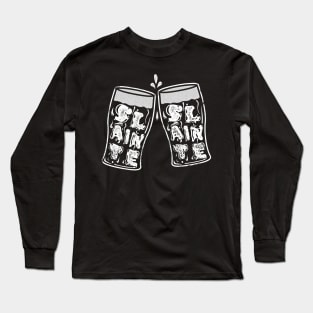 Slainte - Irish Stout Typography Long Sleeve T-Shirt